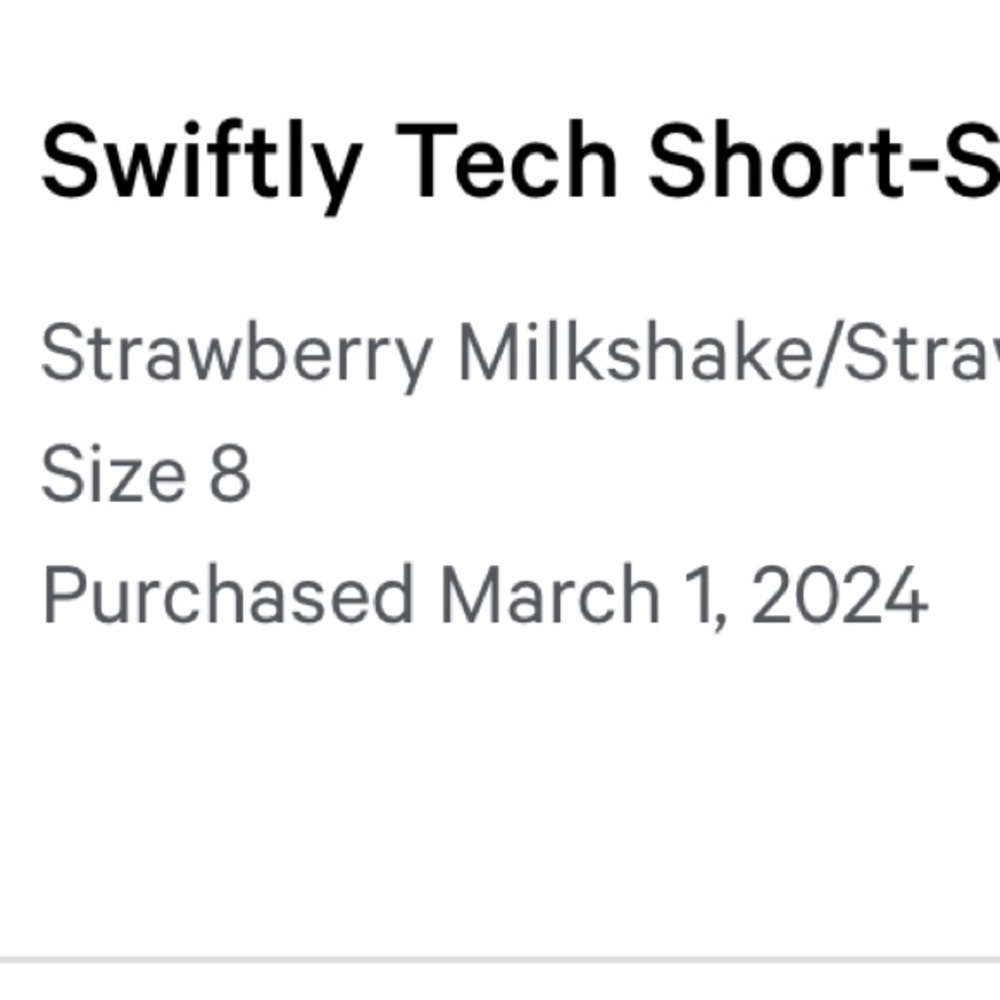 Lululemon swifty T shirt size 8 EUC strawberry milkshake - Picture 3 of 3